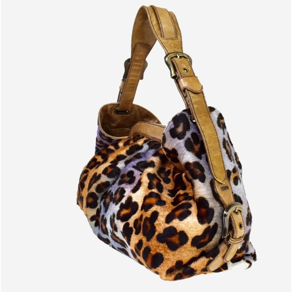 Fendi Vintage Calf Hair Leopard Pattern Brown Leather Bag | Flawless Orig $4900 - Picture 2 of 9